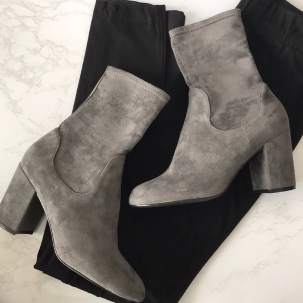 Halogen sock grey booties, size 8